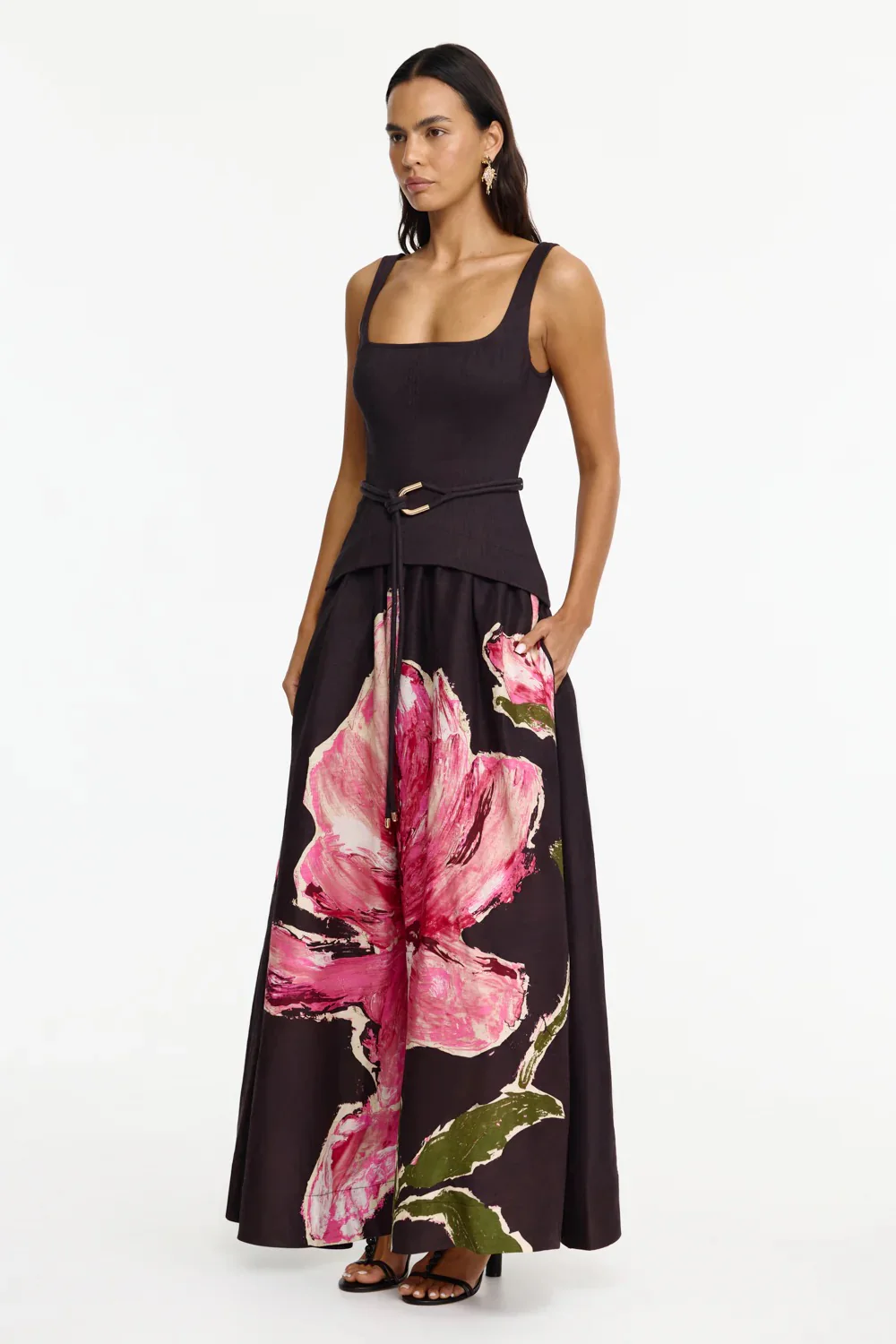 Acler Actonhill Maxi Dress - Garnet Magnolia - Image 2