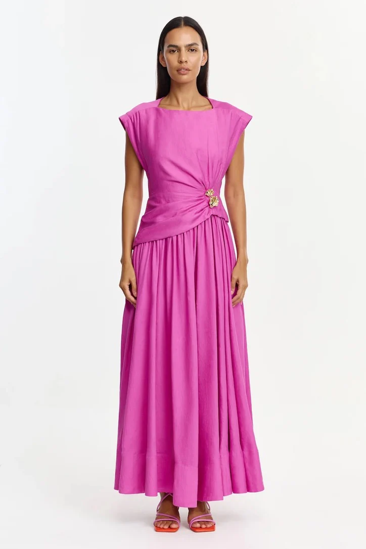 Acler Mannersly Maxi Dress - Pink Topaz