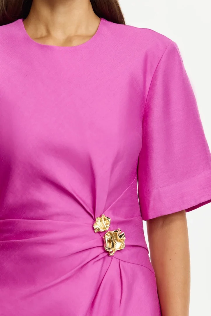Acler Mannersly Mini Dress - Pink Topaz - Image 4