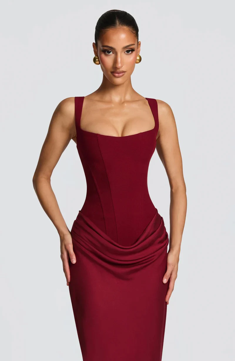 Babyboo Corneila Maxi Dress - Burgundy - Image 4