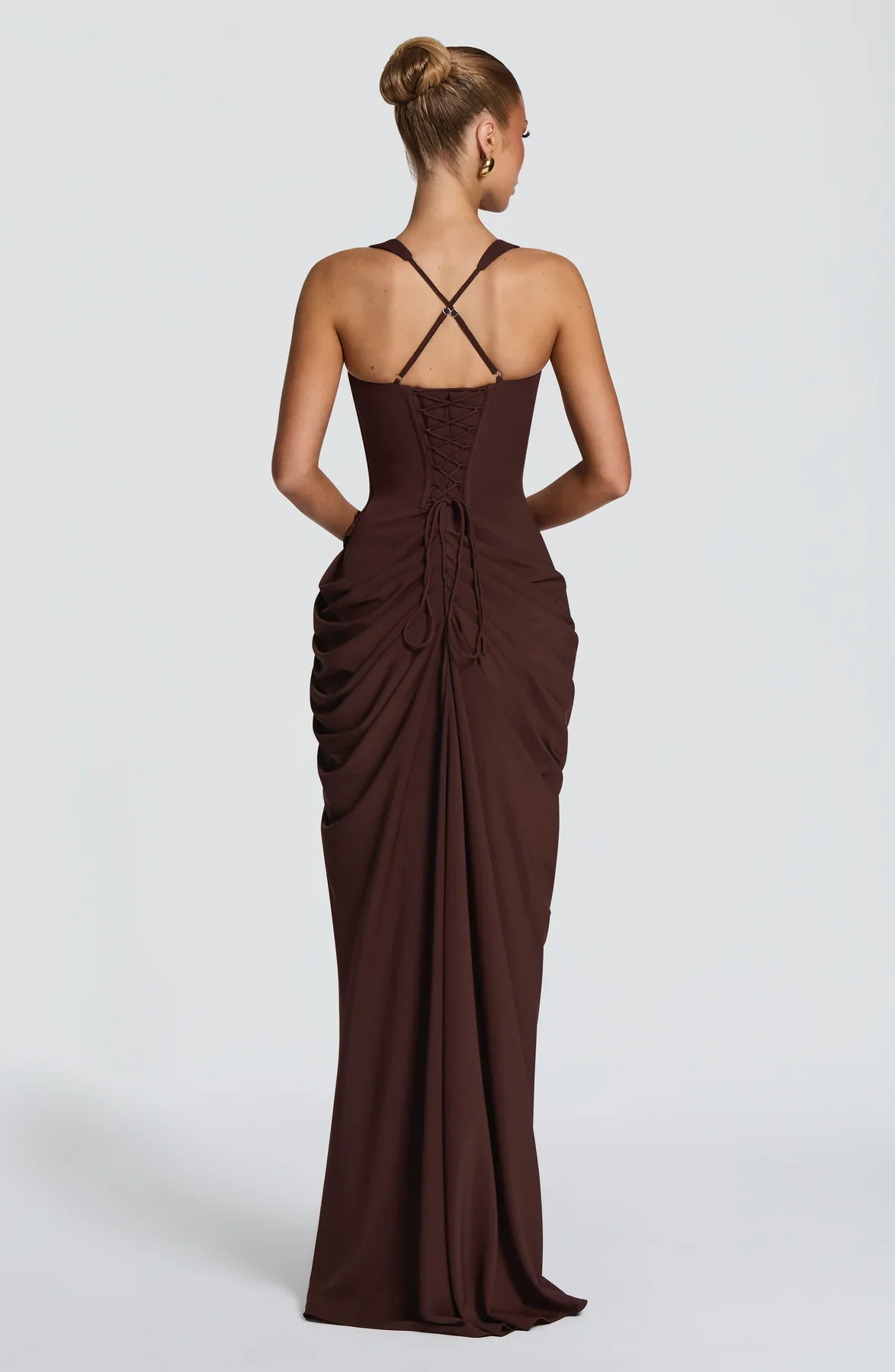 Babyboo Elara Maxi Dress - Plum Brown - Image 3