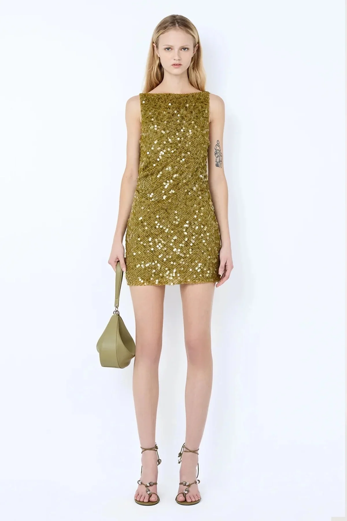 Bec & Bridge Cabine Boatneck Mini Dress - Moss