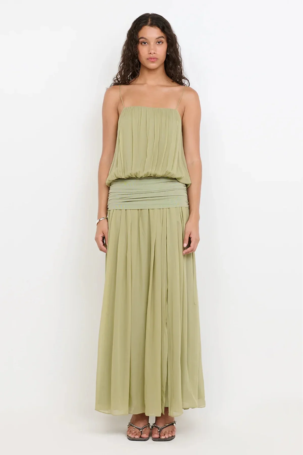 Bec & Bridge Camille Blouson Dress- Pistachio