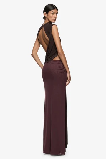 Bec & Bridge Conni Twist Maxi Dress - Aubergine/Dark Choc - Image 4