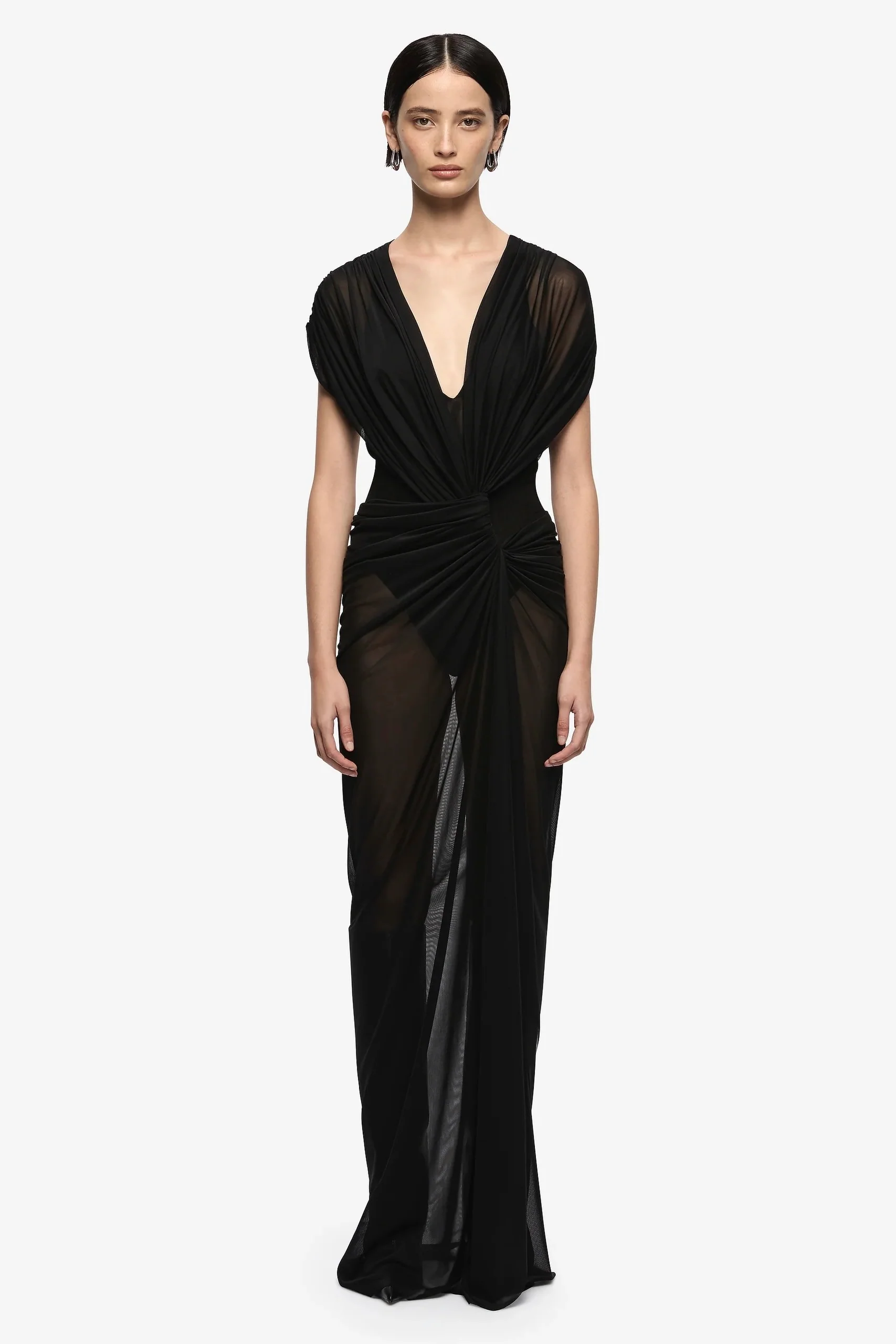 Bec & Bridge Leia Drape Maxi Dress - Black