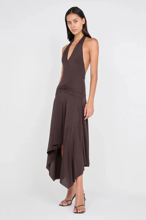 Bec & Bridge Nessie Halter Dress - Dark Chocolate - Image 3