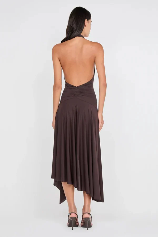 Bec & Bridge Nessie Halter Dress - Dark Chocolate - Image 4