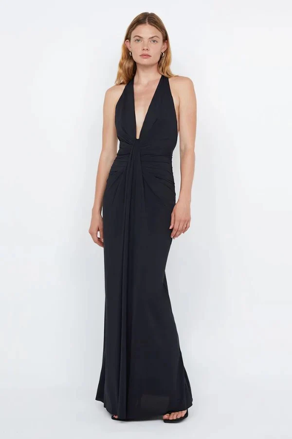 Bec & Bridge Tillie Drape Maxi Dress - Black