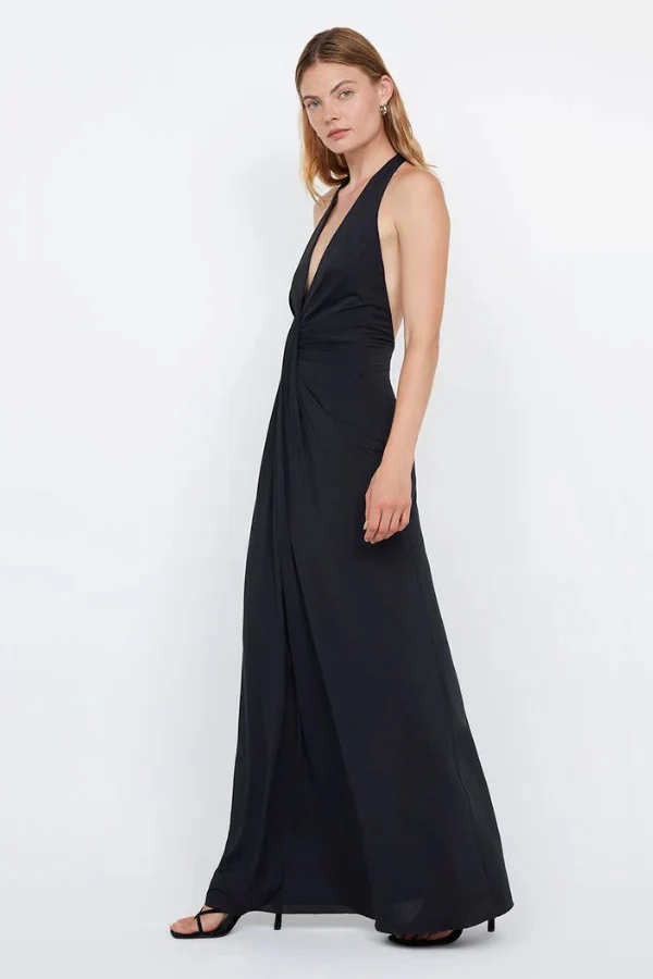 Bec & Bridge Tillie Drape Maxi Dress - Black - Image 3