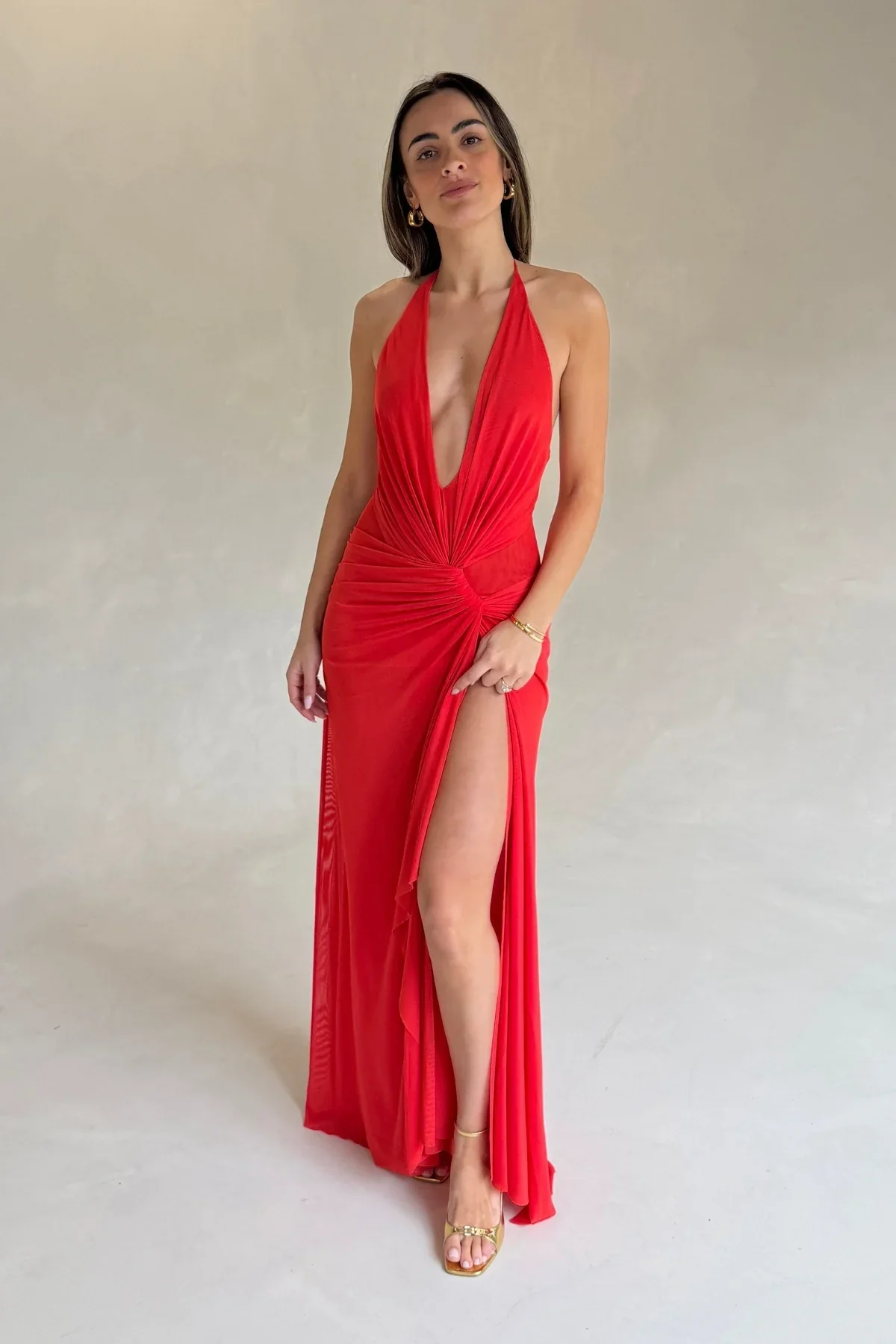 Bec & Bridge Xanthi V Neck Maxi Dress - Flame - Image 6