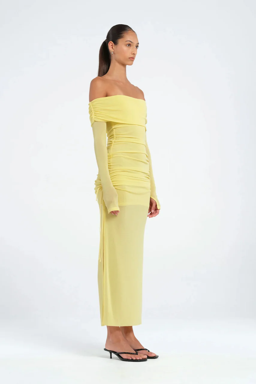 Benni Blair Midi Dress - Lemon - Image 2