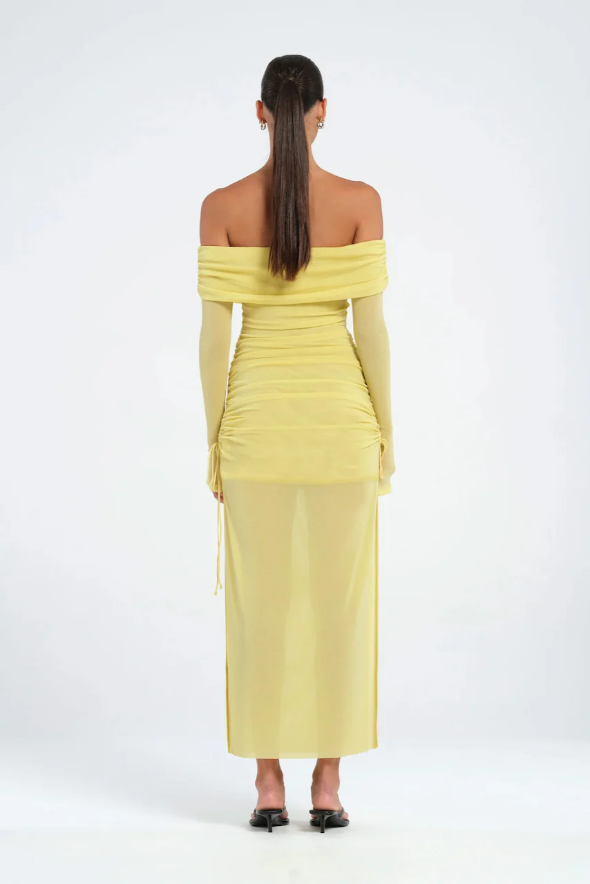 Benni Blair Midi Dress - Lemon - Image 3
