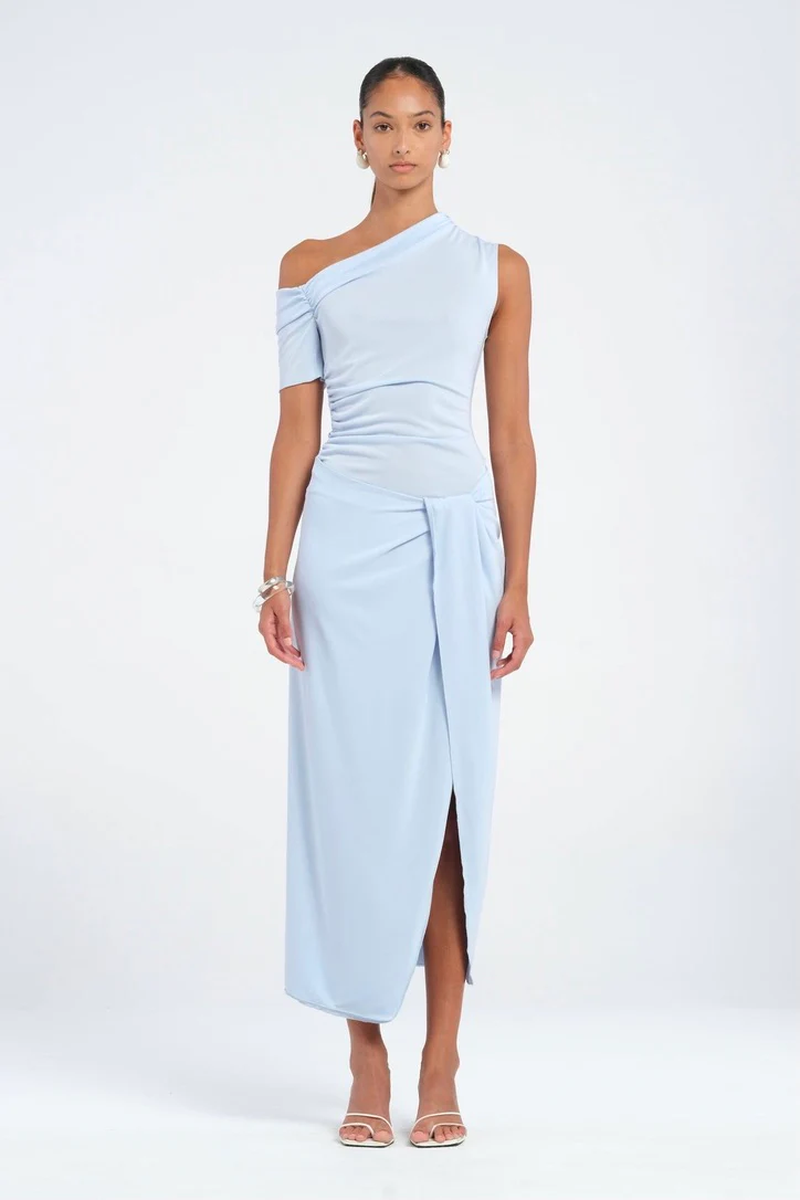 Benni Cleo One Shoulder Maxi Dress - Sky