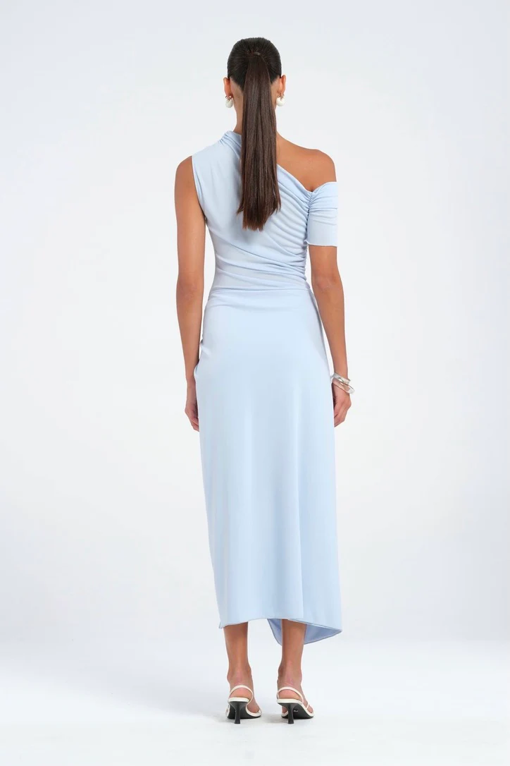 Benni Cleo One Shoulder Maxi Dress - Sky - Image 3