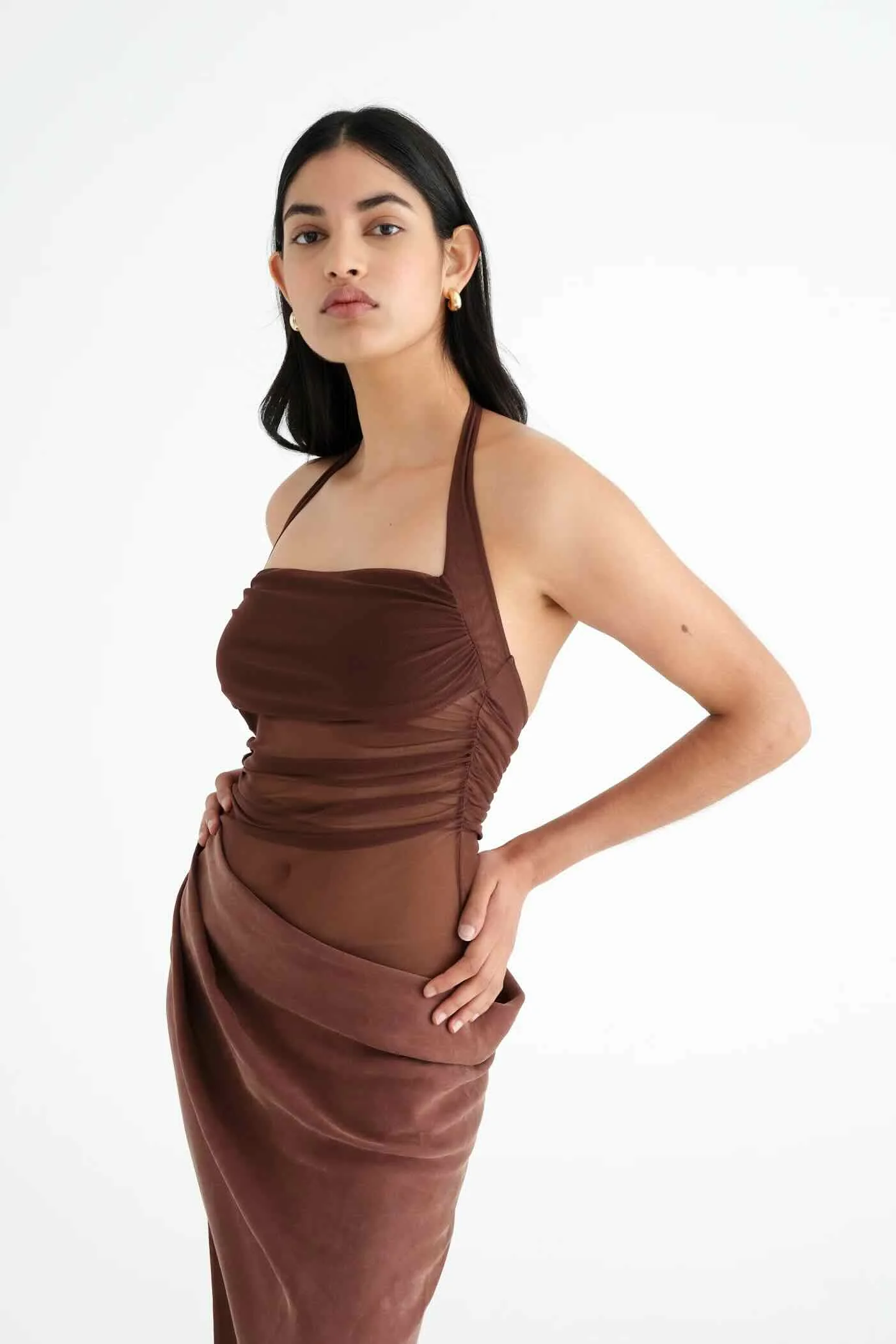 Benni Gina Maxi Dress - Chocolate - Image 3