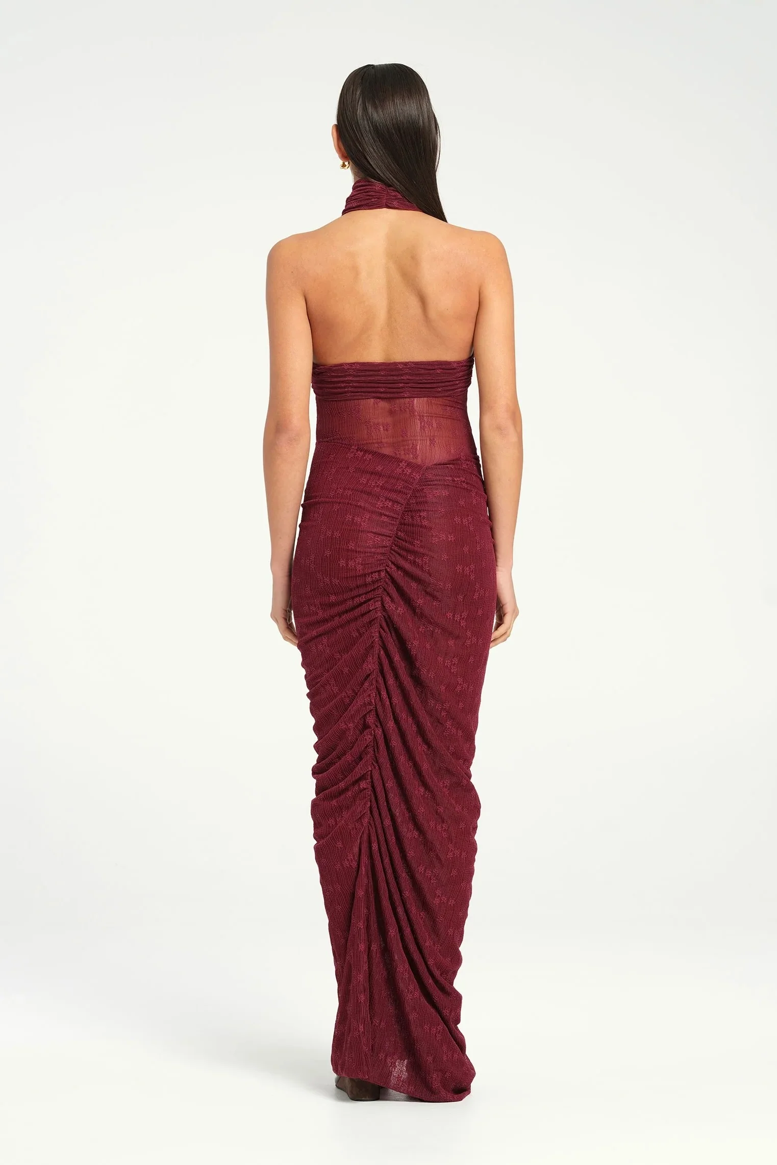 Benni Hudson Lace Maxi Dress - Sangria - Image 3