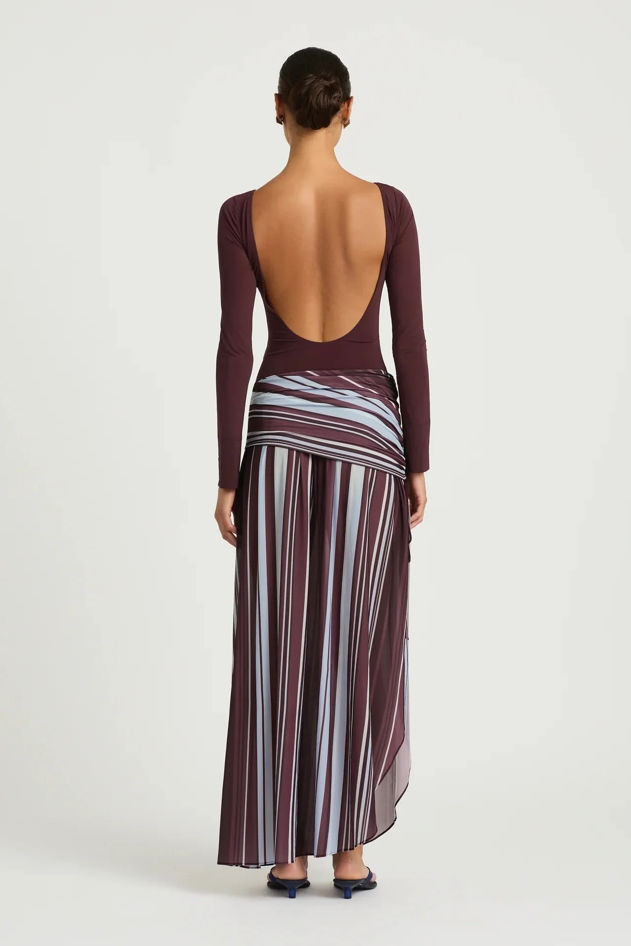 Benni Jana Long Sleeve Maxi Dress - Midnight Stripe - Image 3