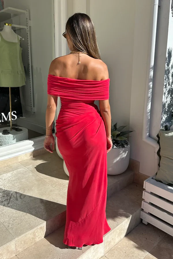 Benni Nico Off Shoulder Maxi Dress - Watermelon - Image 2