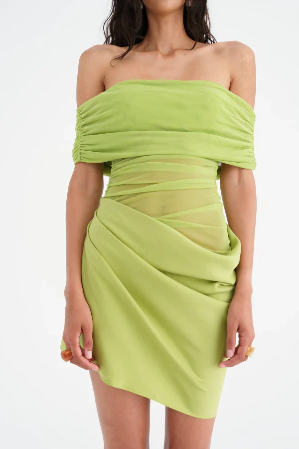 Benni Nico Off Shoulder Mini Dress - Apple - Image 2
