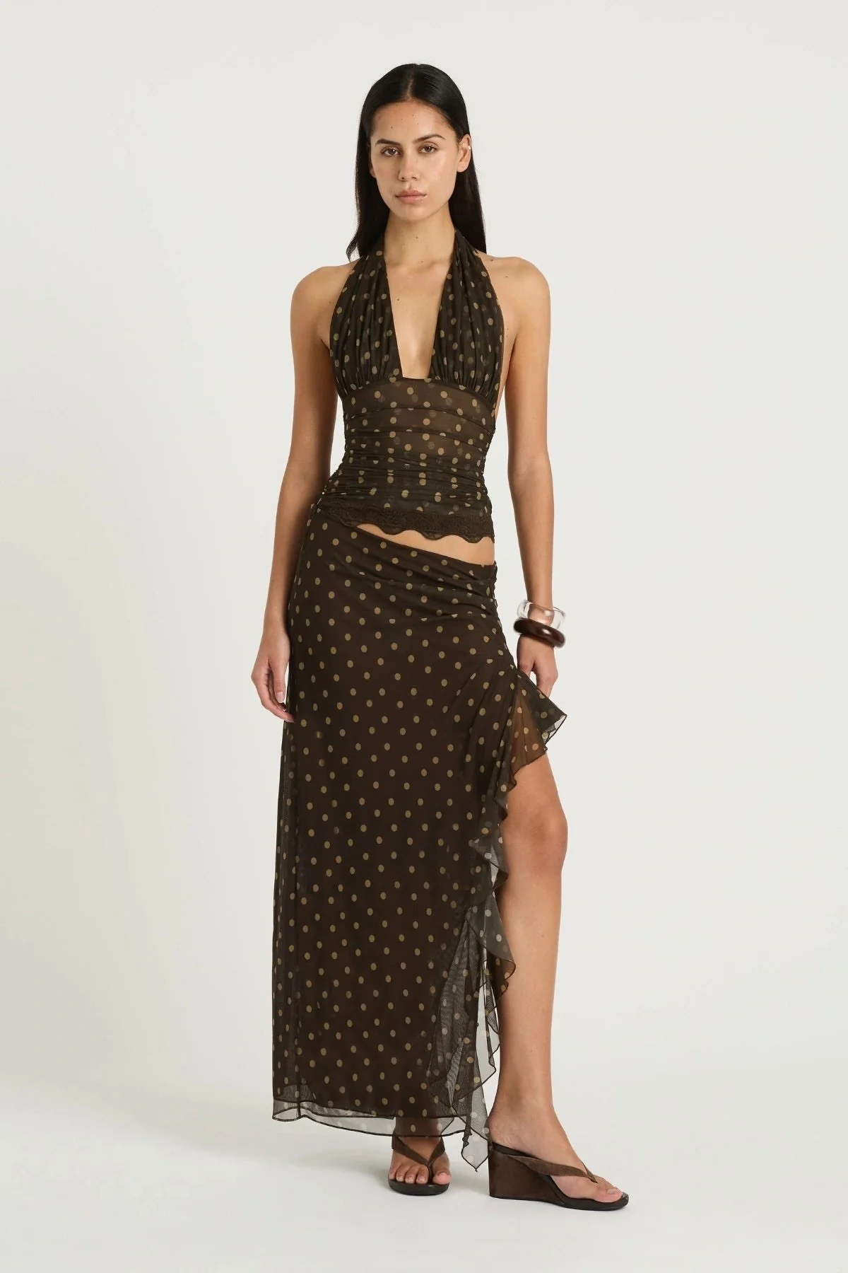 Benni Penelope Halter Maxi Dress - Espresso Spot - Image 2