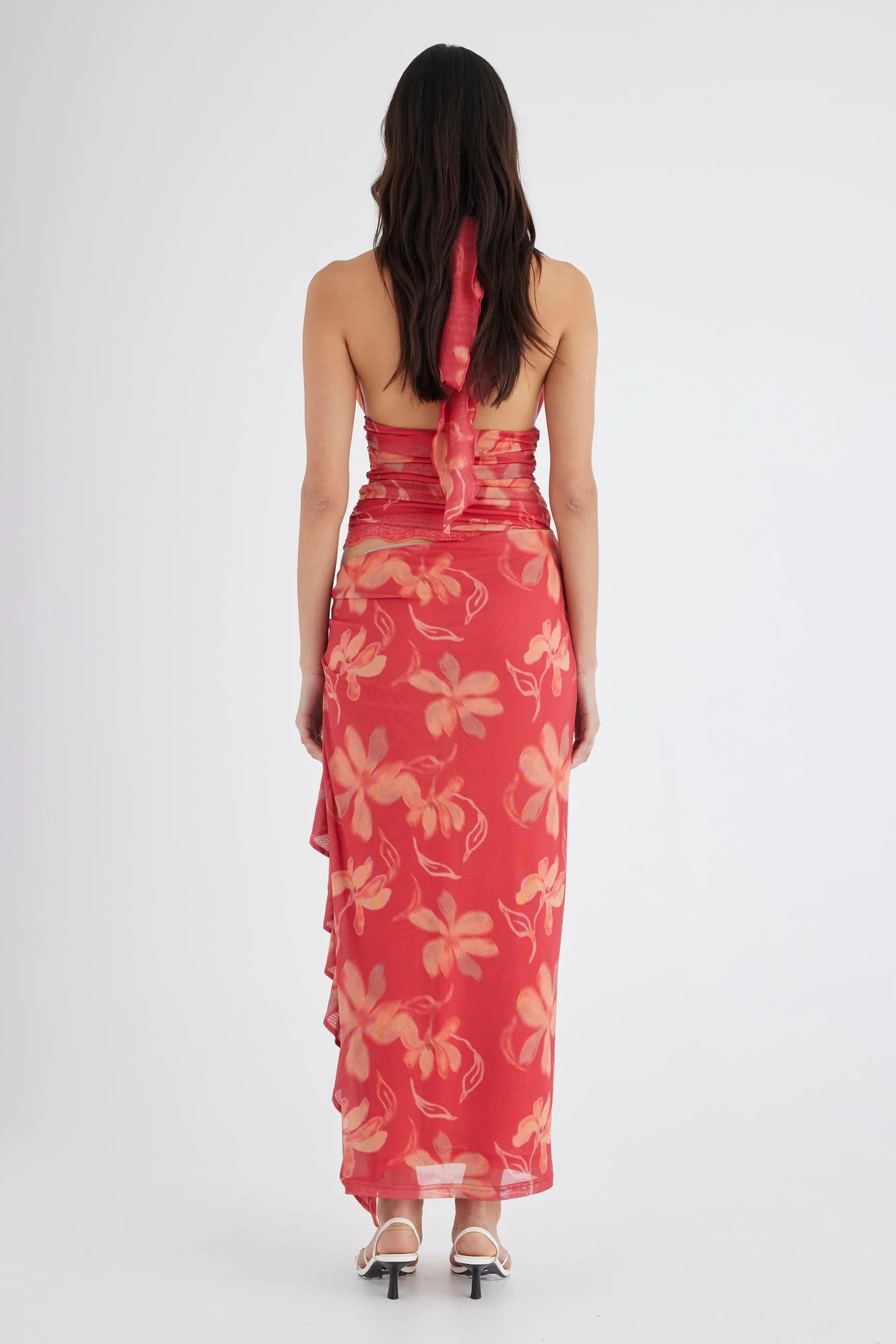 Benni Penelope Halter Maxi Dress - Hibiscus Floral - Image 4