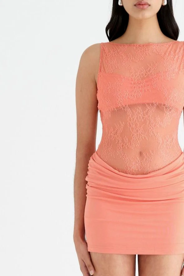 Benni Raffy Mini Dress - Grapefruit - Image 3