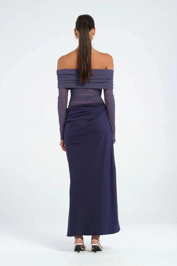 Benni Yasmin Off Shoulder Dress - Navy - Image 3