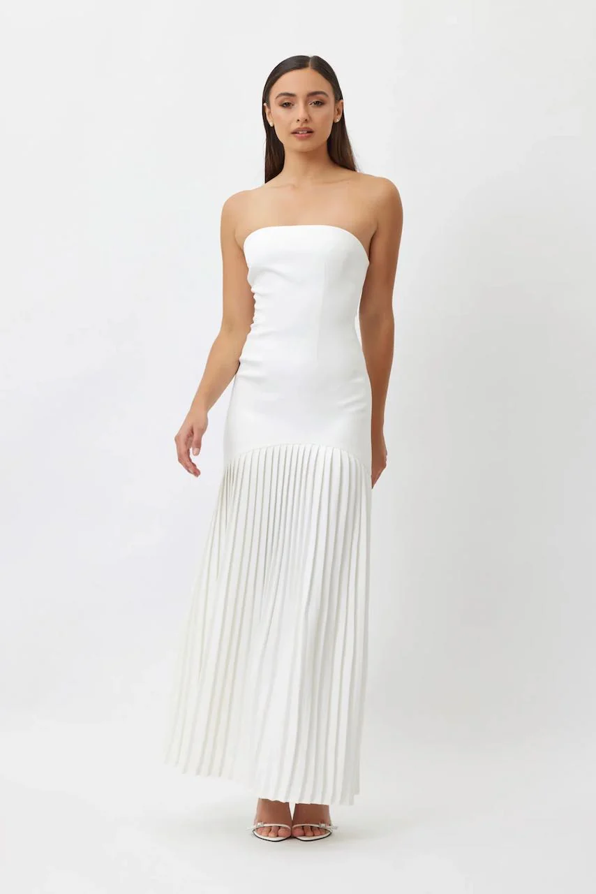 Bianca & Bridgett Mara Pleated Dress - White - Image 3