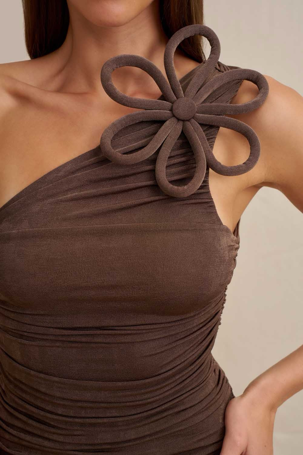 By Johnny Amara Mini Dress - Brown - Image 4