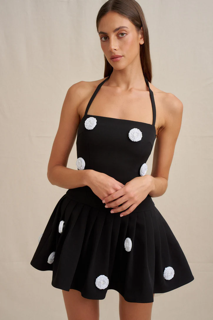 By Johnny Bowie Mini Dress - Black Ivory - Image 7