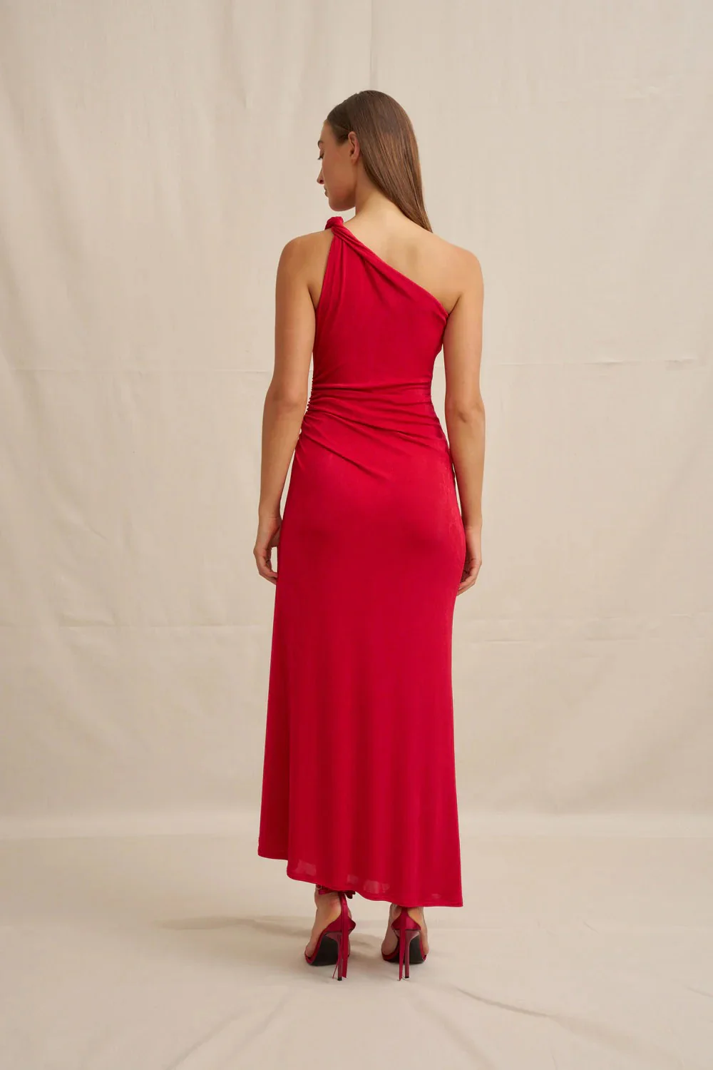By Johnny Carmine One Shoulder Dress - Red - Image 7