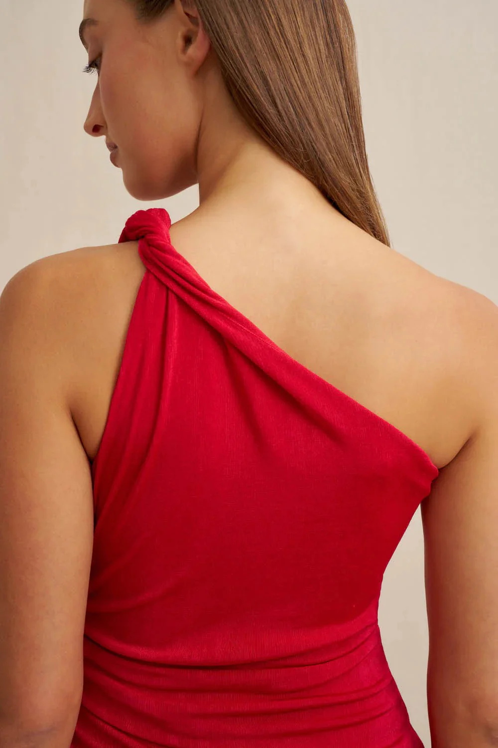 By Johnny Carmine One Shoulder Dress - Red - Image 9