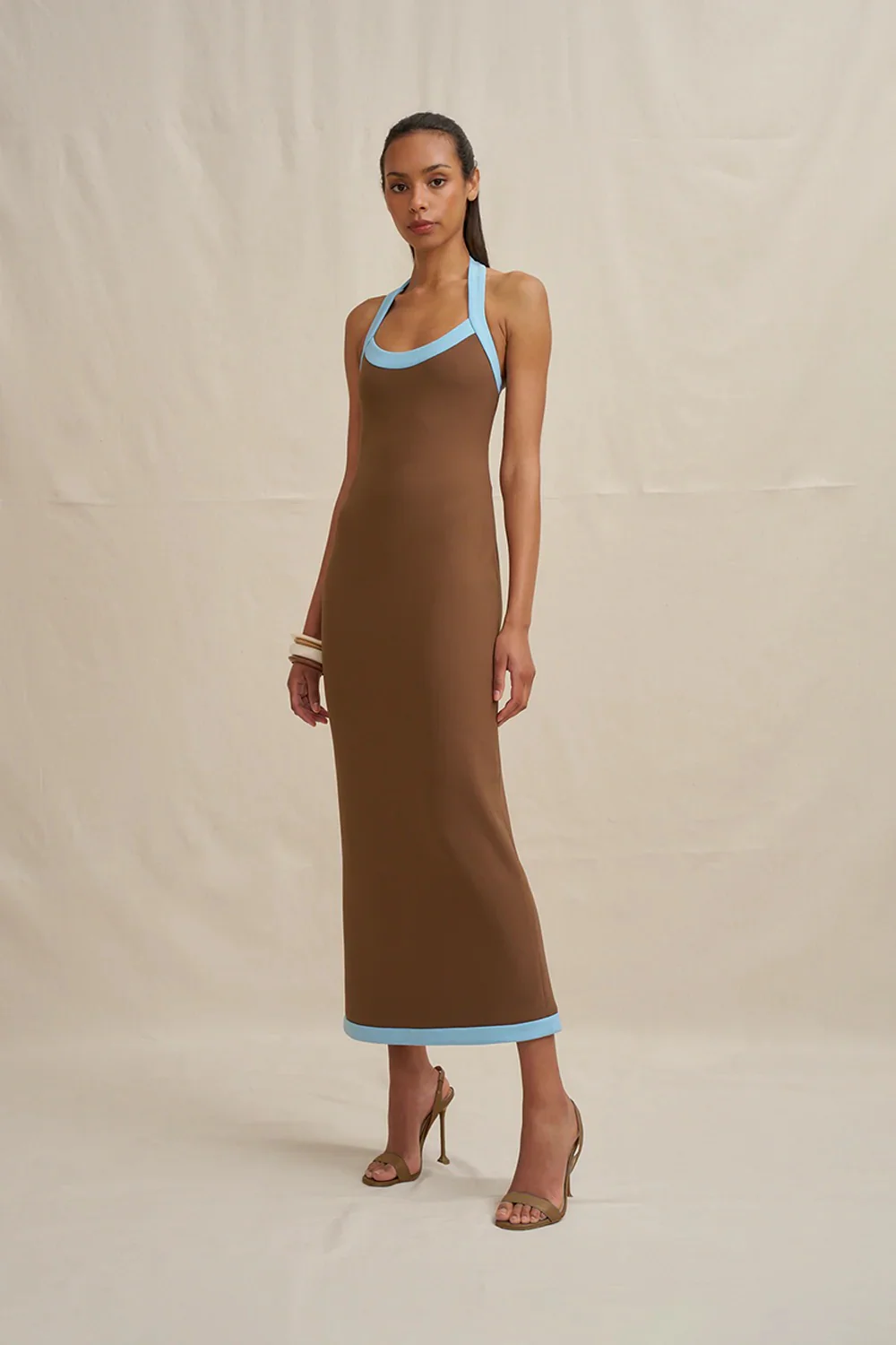By Johnny Colette Midi Dress - Brown Blue - Image 2