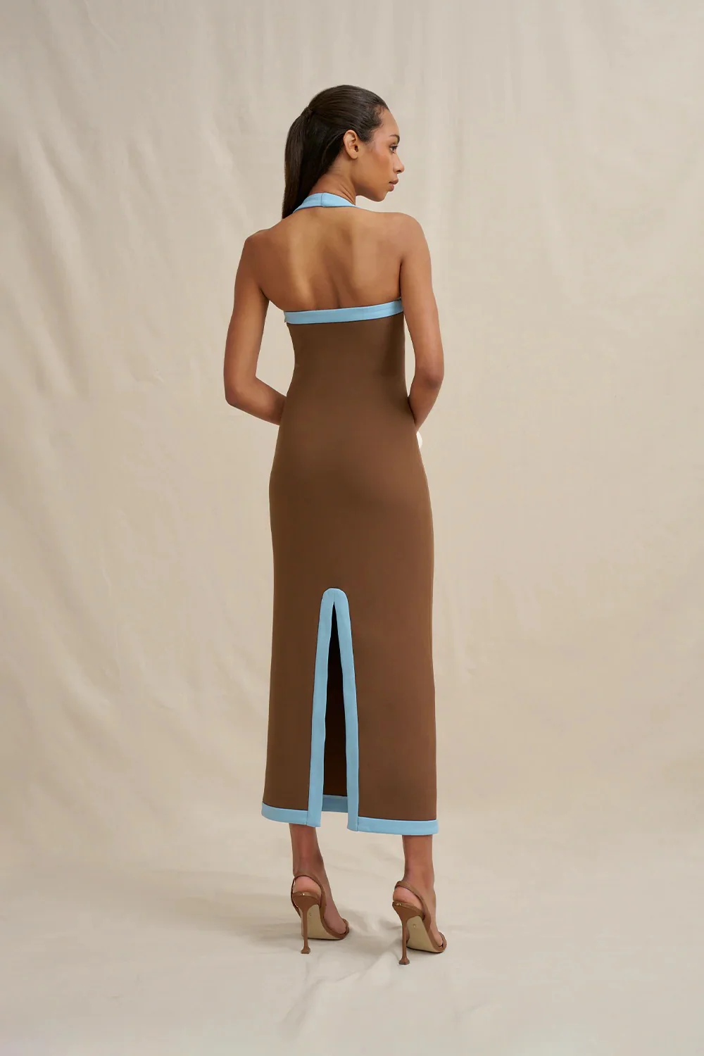By Johnny Colette Midi Dress - Brown Blue - Image 4