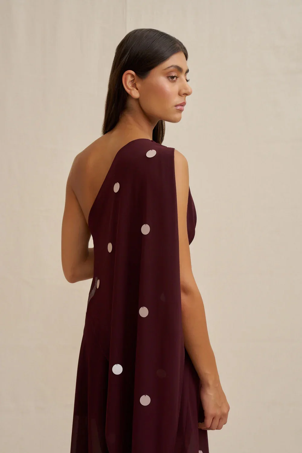 By Johnny Delia Drape Midi Dress - Wine Pink - Image 3