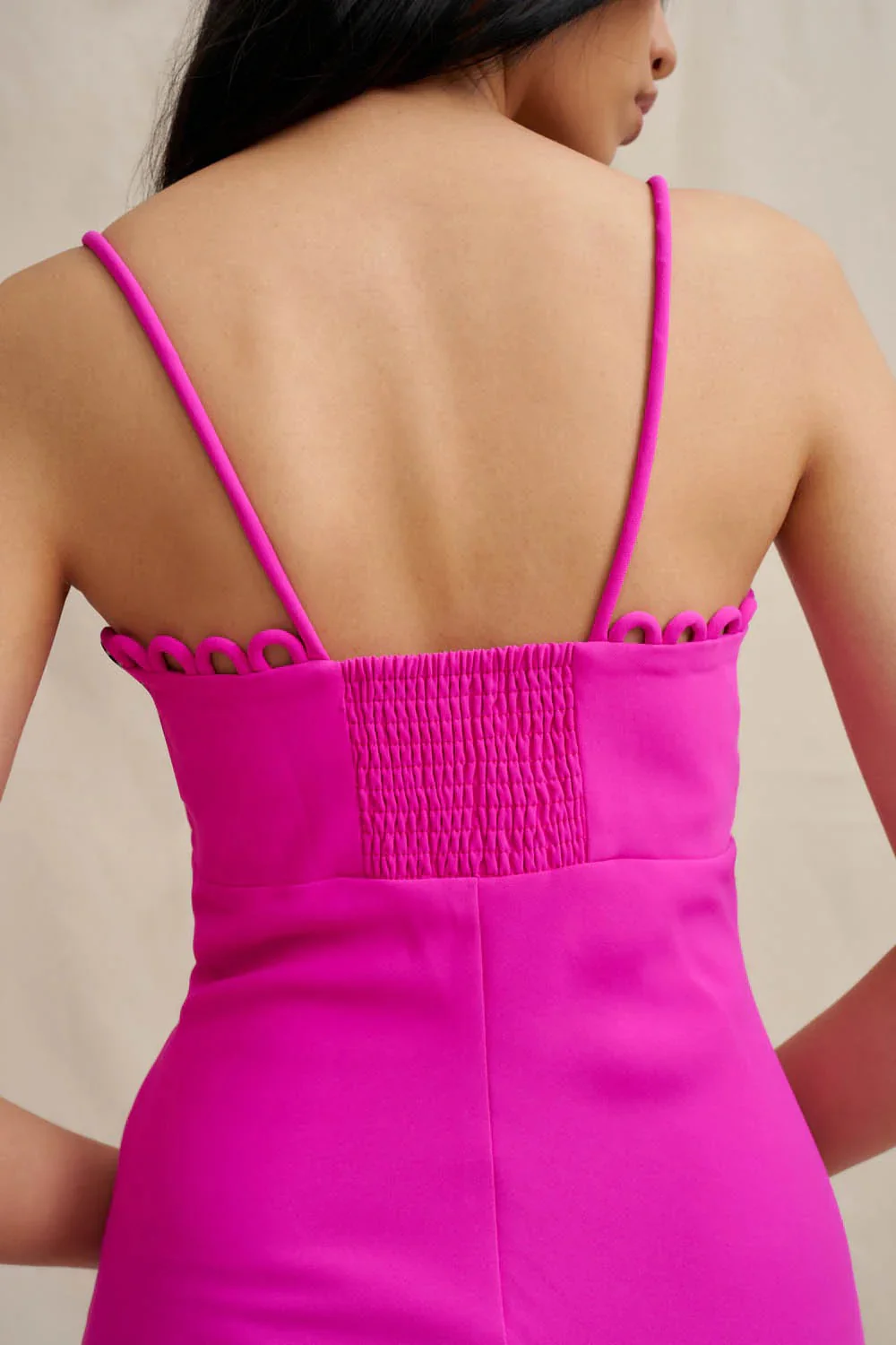 By Johnny Denise Bias Midi Dress - Fuchsia Pink - Image 5