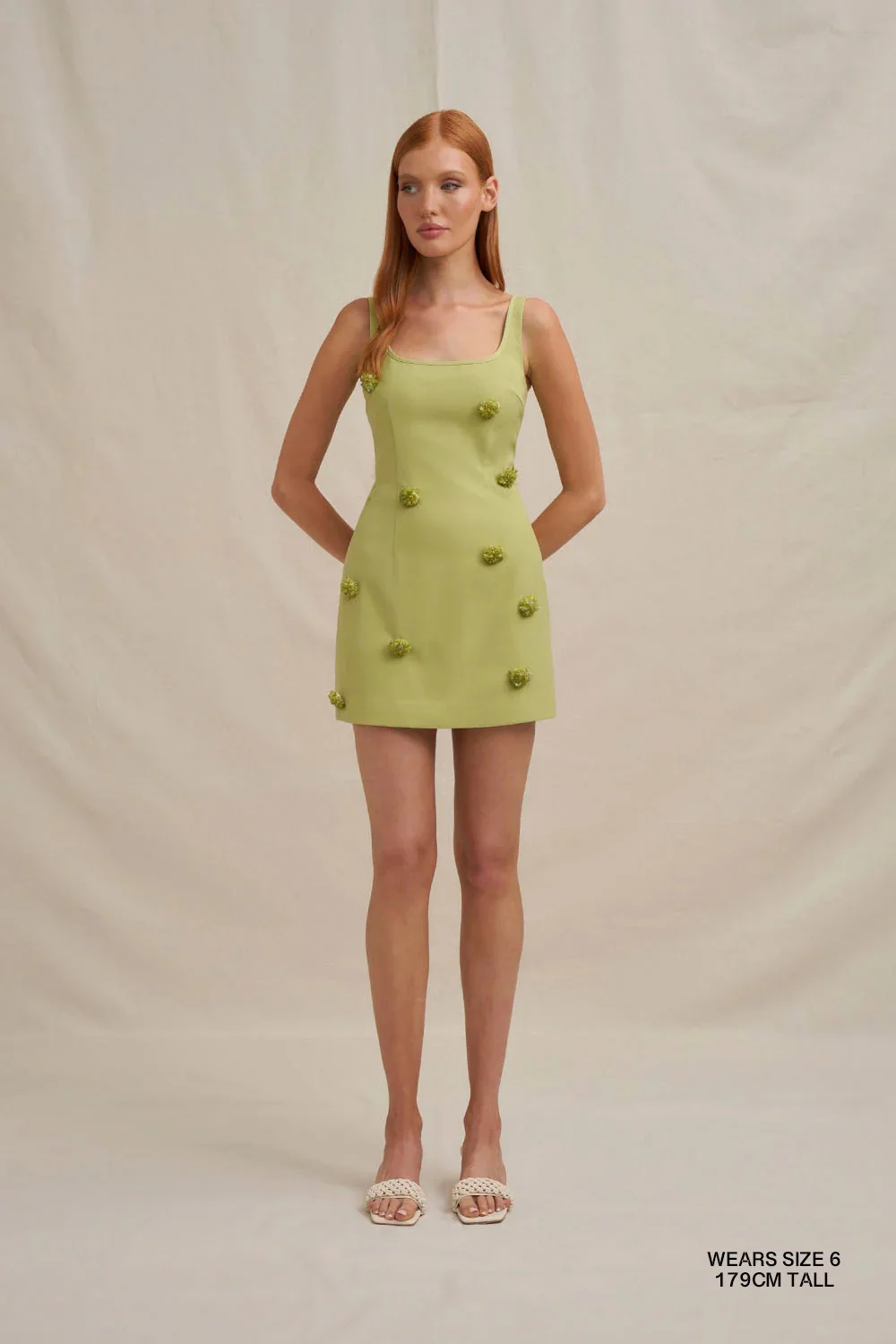 By Johnny Everjade Cluster Mini Dress - Olive Green - Image 2