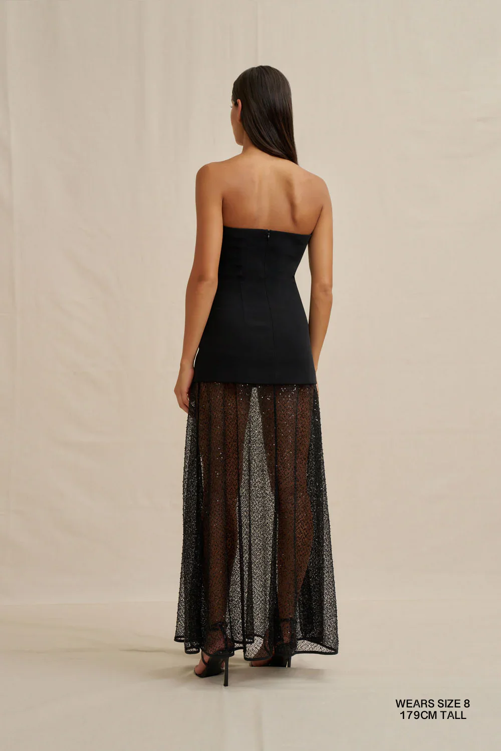 By Johnny Noir Lace Strapless Maxi Dress - Black - Image 3