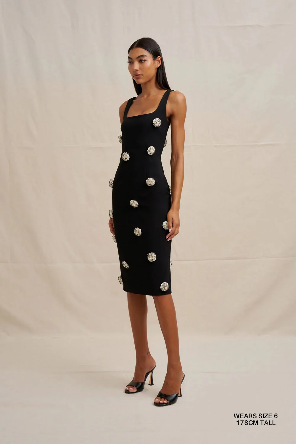 By Johnny Priscilla Pearl Midi Dress - Black Pearl - Image 2