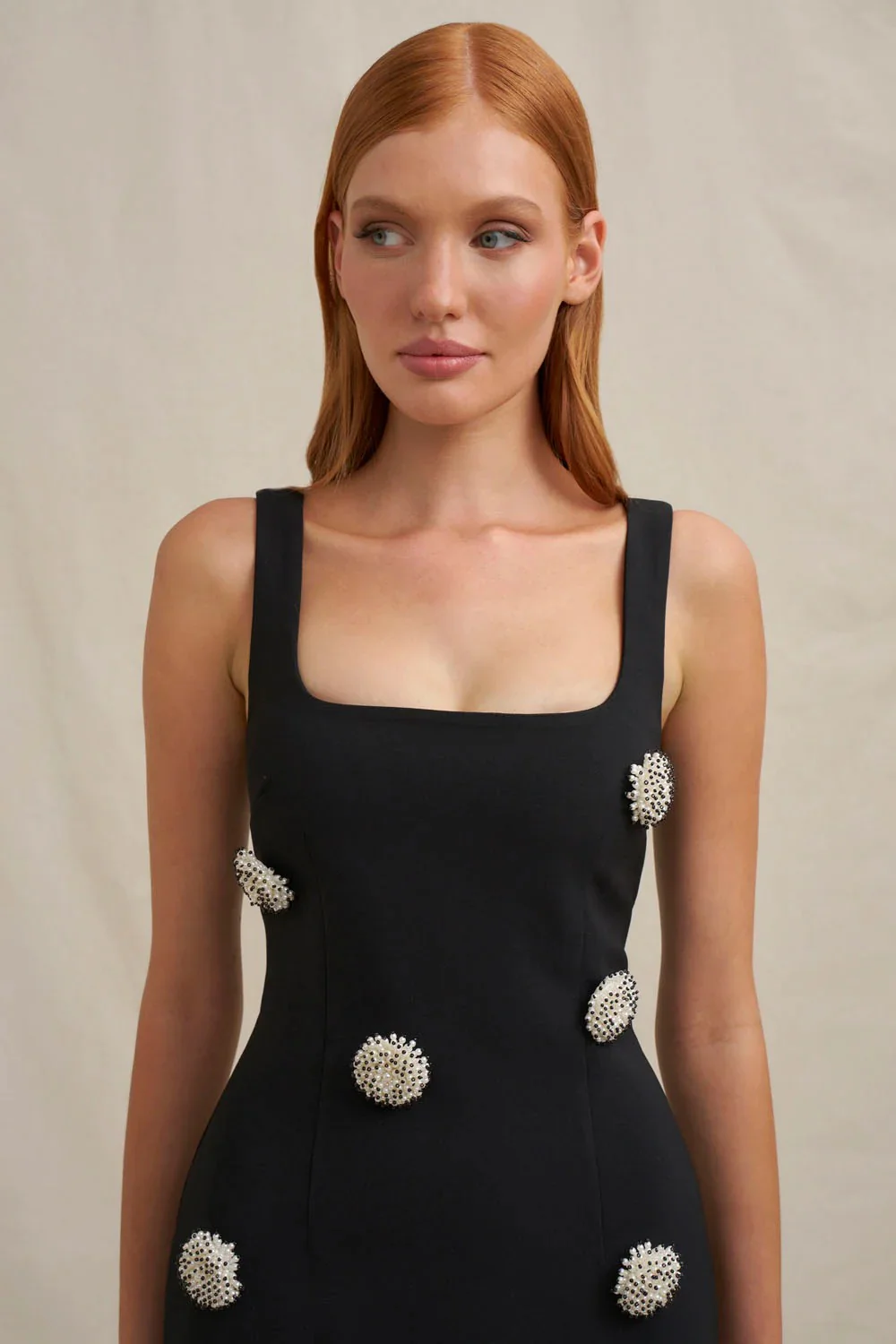 By Johnny Priscilla Pearl Midi Dress - Black Pearl - Image 4