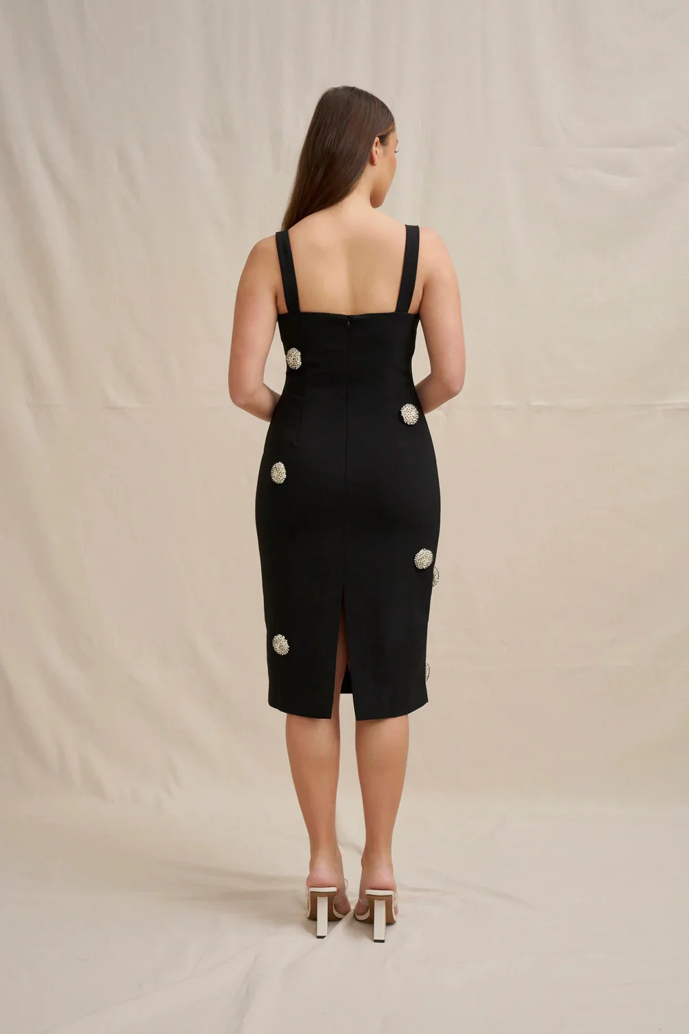 By Johnny Priscilla Pearl Midi Dress - Black Pearl - Image 6
