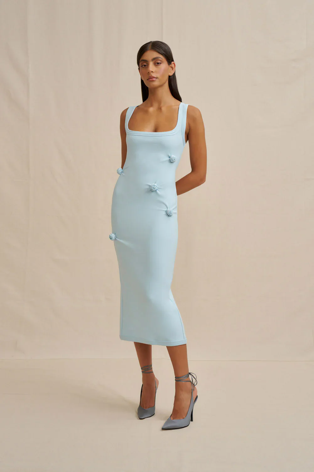 By Johnny Rosette Midi Dress - Ice blue - Image 2