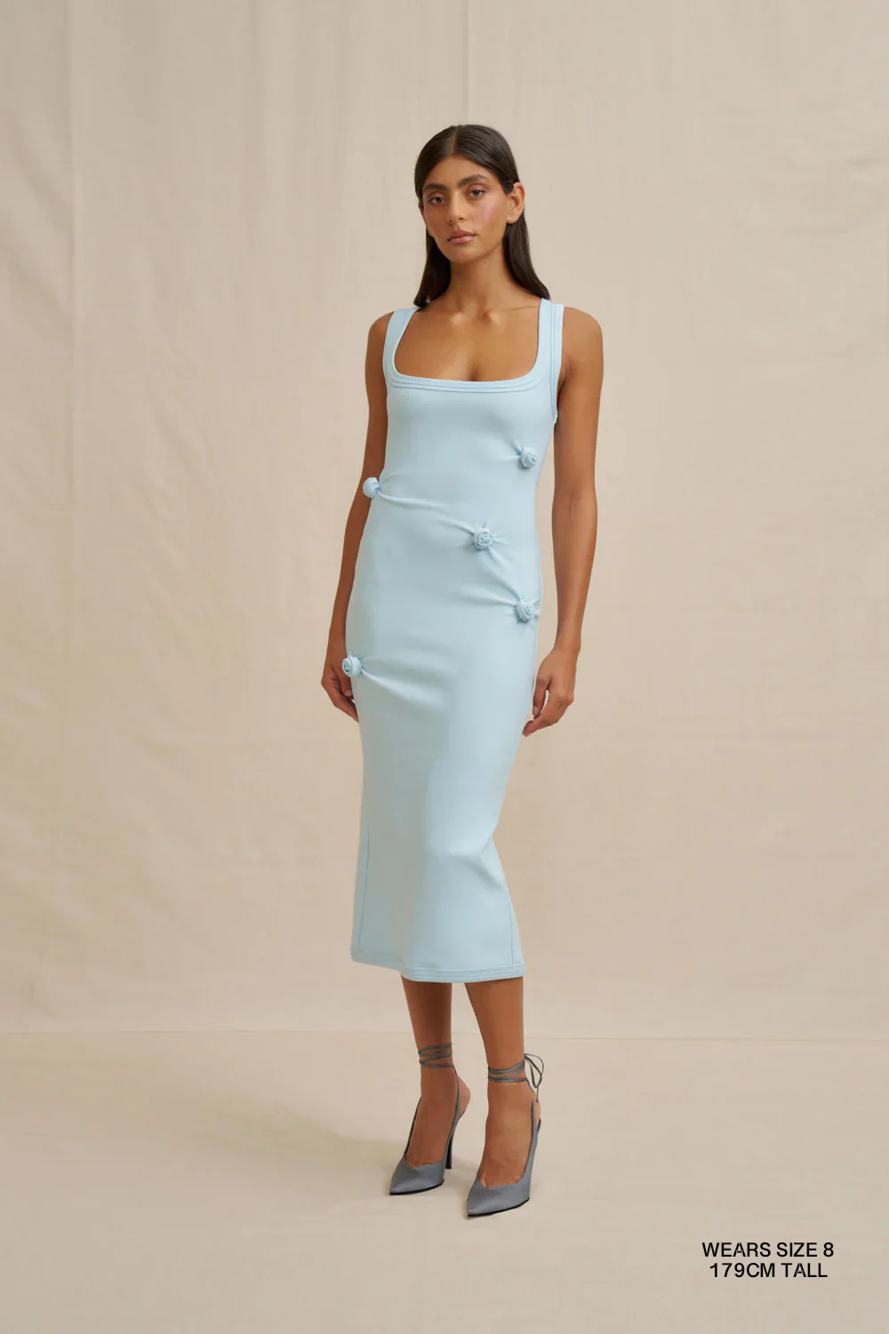 By Johnny Rosette Midi Dress - Ice blue - Image 5