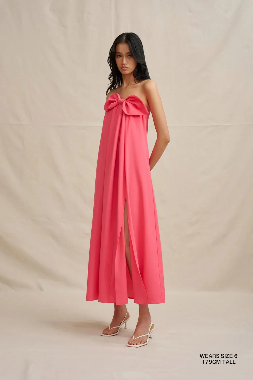 By Johnny Sabrina Strapless Maxi Dress - Coral Pink - Image 2