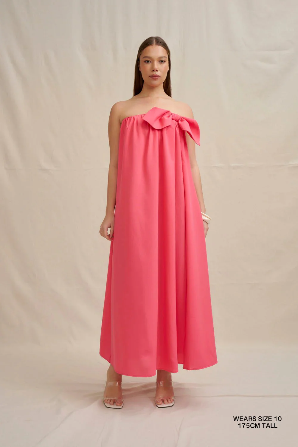 By Johnny Sabrina Strapless Maxi Dress - Coral Pink - Image 3