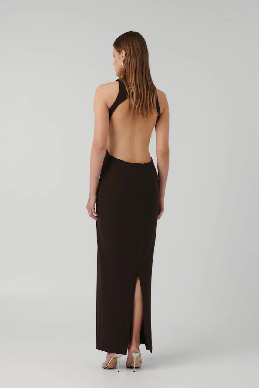 Effie Kats Ambre Gown - Coffee - Image 3