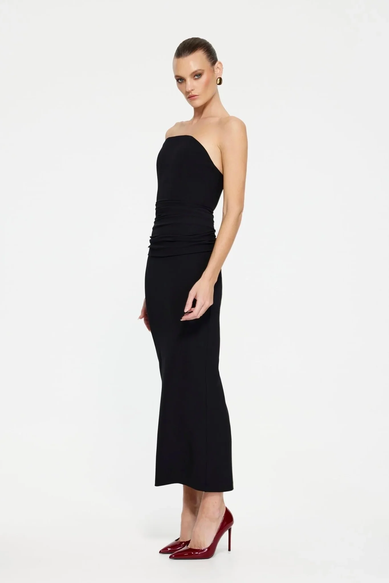 Effie Kats Astor Strapless Midi Dress - Black - Image 2