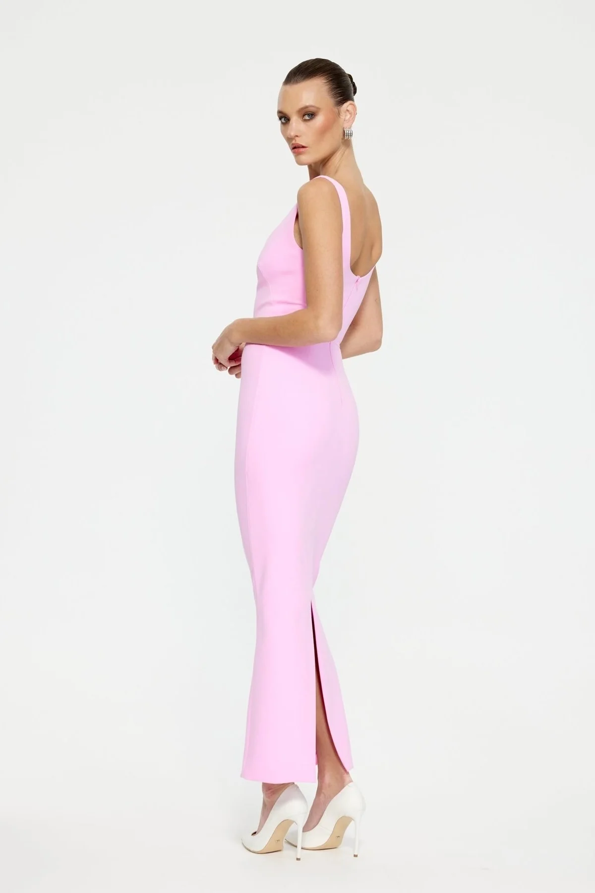Effie Kats Gabel Midi Dress - Taffy Pink - Image 4