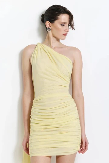 Effie Kats Sabine Mini Dress - Lemon - Image 4