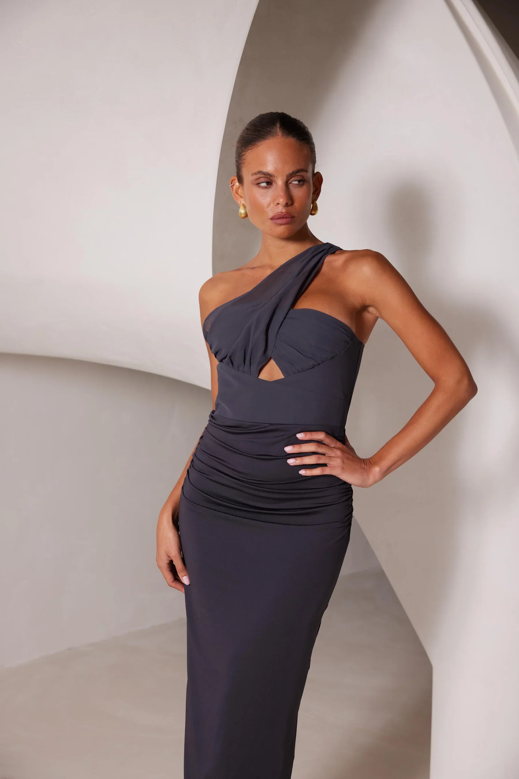 Elle Zeitoune Juliana Dress - Charcoal - Image 2